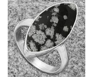 Natural Snow Flake Obsidian Ring size-7 SDR178210 R-1001, 10x22 mm