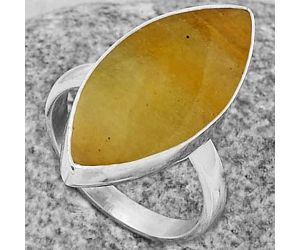 Natural Honey Aragonite Ring size-7.5 SDR178214 R-1001, 12x25 mm