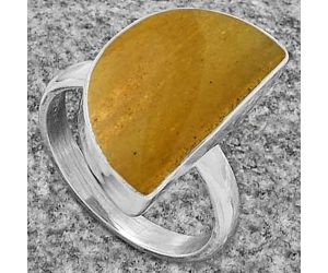 Natural Honey Aragonite Ring size-7.5 SDR178222 R-1001, 11x19 mm