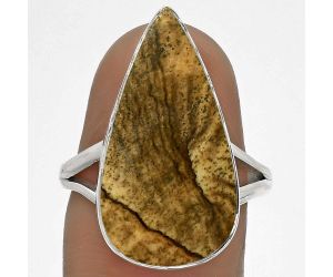 Natural Picture Jasper Ring size-7.5 SDR178232 R-1002, 12x23 mm