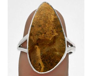 Natural Picture Jasper Ring size-7.5 SDR178244 R-1002, 12x23 mm