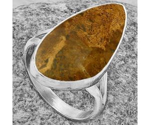 Natural Picture Jasper Ring size-7.5 SDR178244 R-1002, 12x23 mm