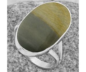 Natural Polygram Jasper Ring size-8 SDR178260 R-1002, 14x23 mm