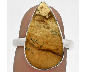 Natural Picture Jasper Ring size-7.5 SDR178320 R-1001, 12x21 mm