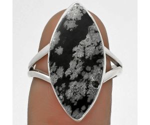 Natural Snow Flake Obsidian Ring size-7 SDR178331 R-1002, 11x23 mm