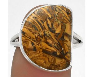 Natural Coquina Fossil Jasper - India Ring size-9 SDR178348 R-1002, 14x18 mm