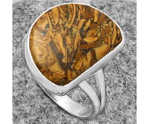 Natural Coquina Fossil Jasper - India Ring size-9 SDR178348 R-1002, 14x18 mm