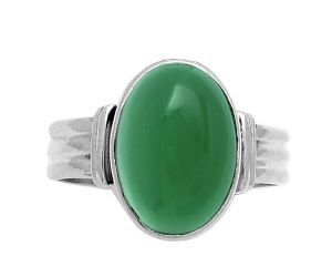 Natural Green Onyx Ring size-7 SDR178688 R-1470, 10x14 mm