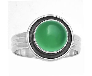 Natural Green Onyx Ring size-8 SDR178766 R-1468, 9x9 mm