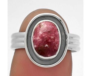 Natural Pink Thulite - Norway Ring size-7 SDR178776 R-1468, 7x10 mm