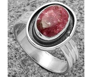 Natural Pink Thulite - Norway Ring size-7 SDR178776 R-1468, 7x10 mm