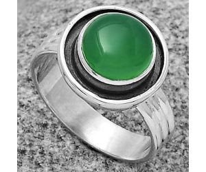 Natural Green Onyx Ring size-8 SDR178785 R-1468, 9x9 mm