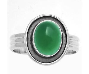 Natural Green Onyx Ring size-9 SDR178794 R-1468, 8x10 mm