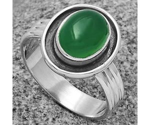 Natural Green Onyx Ring size-9 SDR178794 R-1468, 8x10 mm