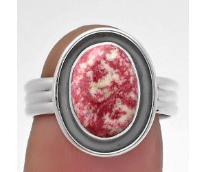 Natural Pink Thulite - Norway Ring size-7 SDR178801 R-1468, 8x11 mm