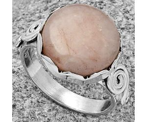 Natural Pink Scolecite Ring size-7 SDR178849 R-1315, 13x13 mm