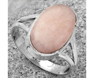 Natural Pink Scolecite Ring size-9 SDR178955 R-1438, 10x16 mm