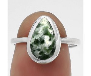 Natural Dioptase Ring size-7.5 SDR179203 R-1004, 7x11 mm