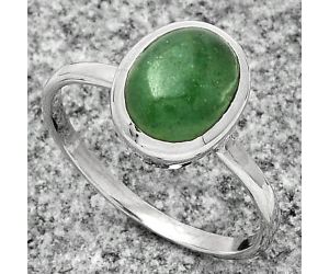 Natural Green Aventurine Ring size-8.5 SDR179237 R-1004, 7x9 mm