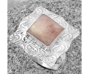 Natural Pink Scolecite Ring size-8.5 SDR179711 R-1090, 10x10 mm