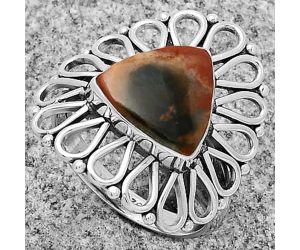 Natural Red Moss Agate Ring size-7.5 SDR179787 R-1527, 11x11 mm