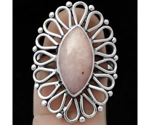 Natural Pink Scolecite Ring size-7 SDR179791 R-1527, 8x16 mm