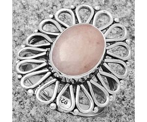 Natural Pink Scolecite Ring size-8 SDR179794 R-1527, 9x12 mm