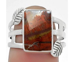 Natural Red Moss Agate Ring size-8 SDR179855 R-1400, 9x13 mm