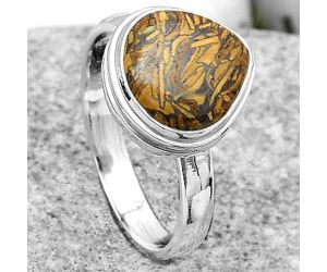 Natural Coquina Fossil Jasper - India Ring size-7 SDR179965 R-1007, 10x10 mm