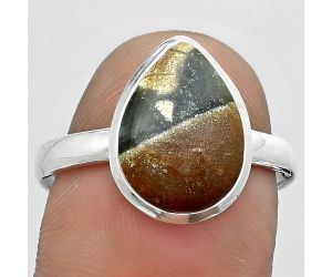 Natural Tabu Jasper Ring size-8.5 SDR180248 R-1007, 9x13 mm