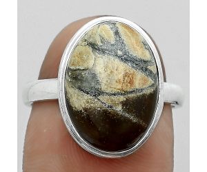 Natural Tabu Jasper Ring size-8 SDR181043 R-1007, 11x16 mm