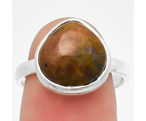 Natural Red Moss Agate Ring size-8 SDR181179 R-1007, 12x12 mm