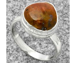 Natural Red Moss Agate Ring size-8 SDR181179 R-1007, 12x12 mm