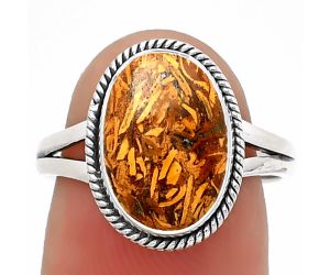 Coquina Fossil Jasper - India Ring size-7.5 SDR181243 R-1010, 9x13 mm