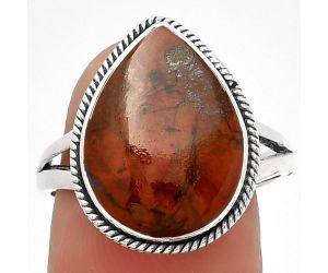 Natural Red Brecciated Jasper Ring size-8.5 SDR181277 R-1010, 12x16 mm