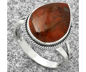 Natural Red Brecciated Jasper Ring size-8.5 SDR181277 R-1010, 12x16 mm