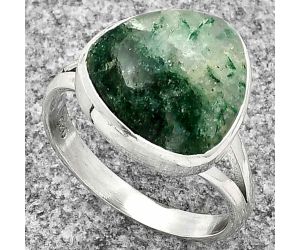 Natural Green Aventurine Ring size-8.5 SDR181338 R-1005, 14x14 mm