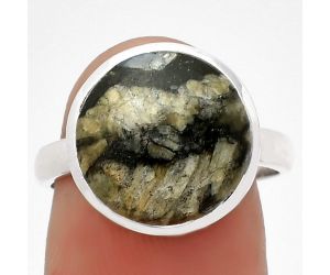Natural Mexican Cabbing Fossil Ring size-7.5 SDR181507 R-1005, 13x13 mm