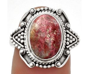 Natural Pink Thulite - Norway Ring size-8.5 SDR182168 R-1557, 9x13 mm