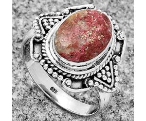 Natural Pink Thulite - Norway Ring size-8.5 SDR182168 R-1557, 9x13 mm