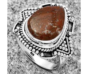 Natural Red Moss Agate Ring size-8 SDR182198 R-1557, 10x14 mm