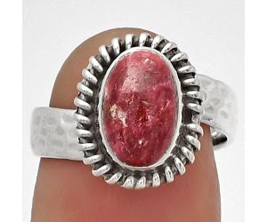 Natural Pink Thulite - Norway Ring size-6 SDR182602 R-1279, 7x10 mm