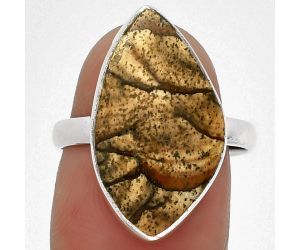 Natural Picture Jasper Ring size-7.5 SDR182890 R-1001, 12x21 mm