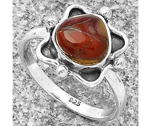 Natural Red Brecciated Jasper Ring size-8 SDR183062 R-1103, 9x9 mm