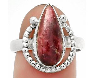 Natural Pink Thulite - Norway Ring size-8.5 SDR184343 R-1518, 7x16 mm