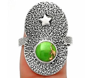 Star - Natural Copper Green Turquoise Ring size-8 SDR185455 R-1290, 8x8 mm