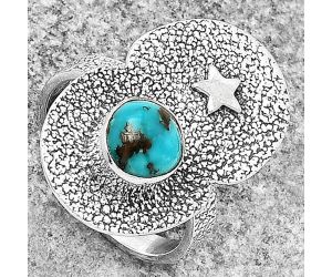 Star - Natural Kingman Turquoise 925 Sterling Silver Ring s.7 Jewelry R-1290, 7x7 mm