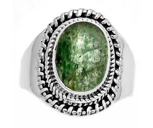 Natural Green Aventurine Ring size-9 SDR185631 R-1279, 9x12 mm