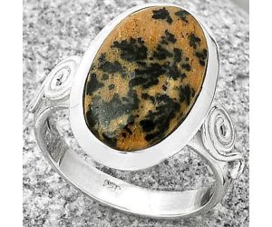 Natural Russian Honey Dendrite Opal Ring size-8 SDR188188 R-1062, 11x18 mm