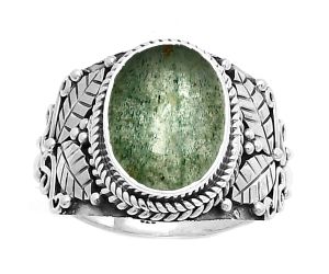 Southwest Design - Green Aventurine Ring size-9 SDR188558 R-1387, 10x14 mm